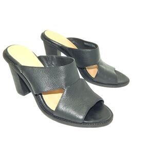 Ugg Celia Black Leather Slide On Women Size 8 Worn 1 X